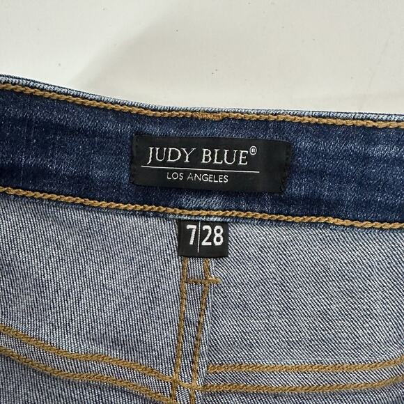 Judy Blue Jeans Womens 28 Blue Straight Slim Fit Distressed Stretch - Picture 7 of 15